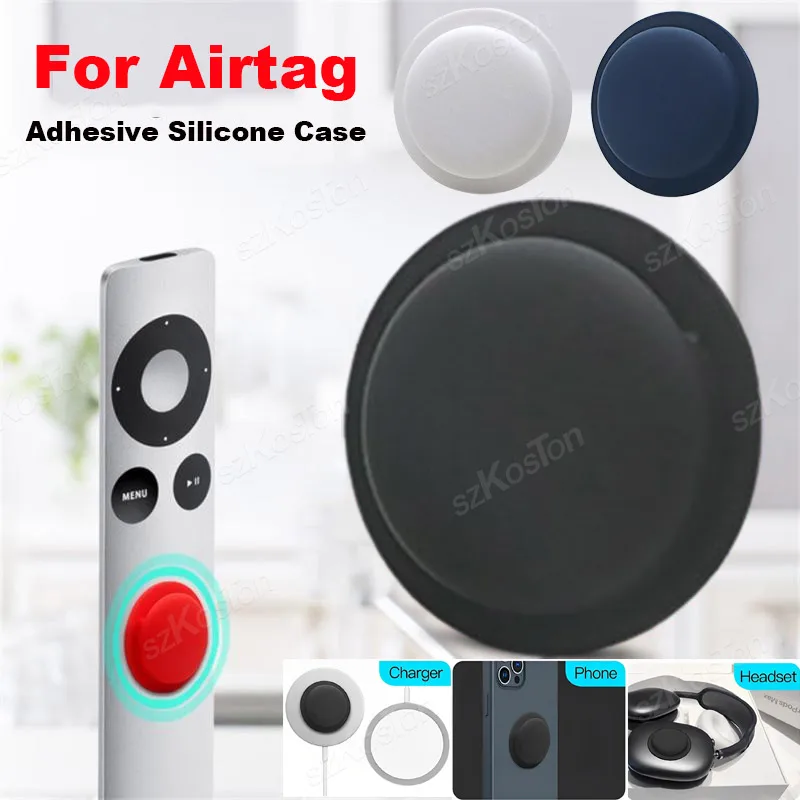 For AirTag Adhesive Waterproof Stick-On Holder Anti-Lost GPS Silicone Protective Case For Air Tag Tv Remote Car Phone Luggage