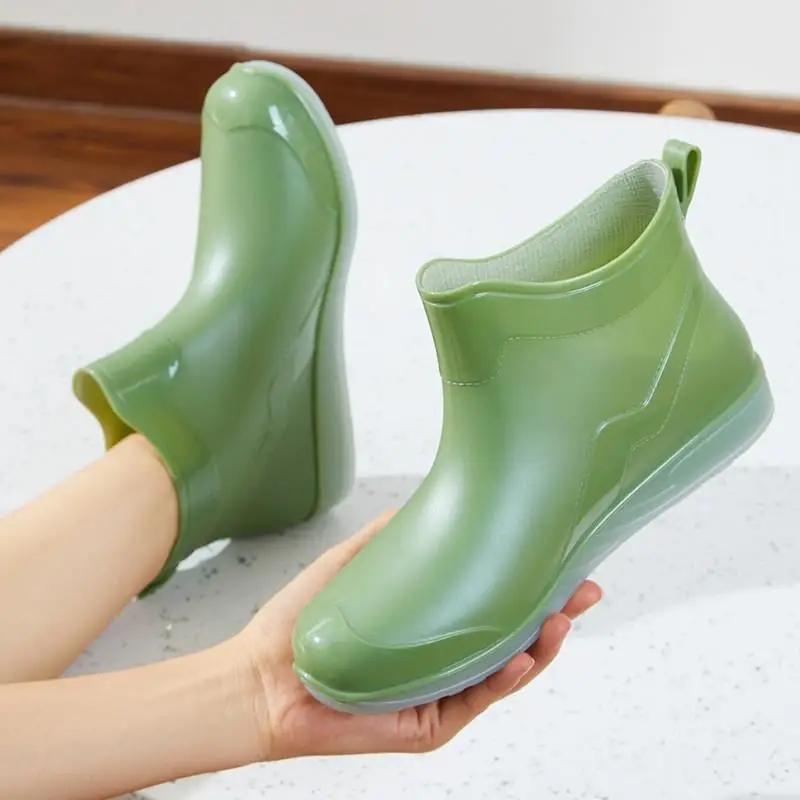 japanese-style-women's-rain-boots-waterproof-non-slip-comfortable-short-soft-bottom-silicone-outdoor-shoes-car-wash-work-boots
