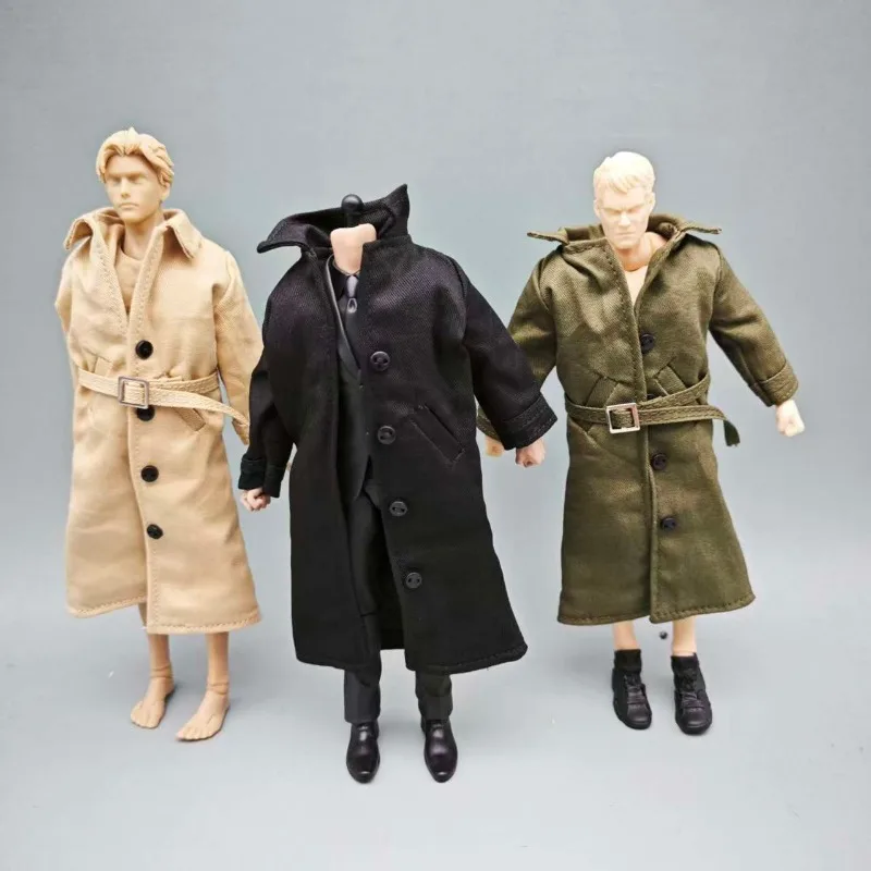 

In Stock 1/12 Scale Female/male Trend Long Coat with Wire Soldier Clothes Model for 6" Action Figures Body Decor
