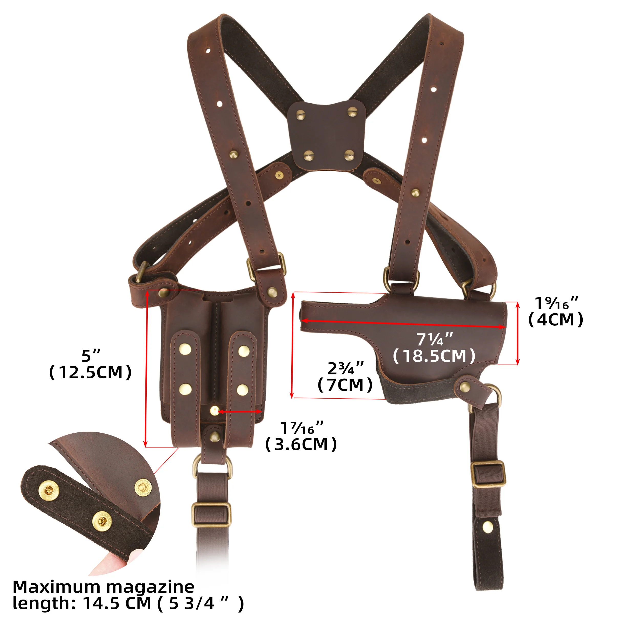 WAYNE'S DOG Leather Western Shoulder Rig with Double Mag Pouch – Fits G19 Series & G23V