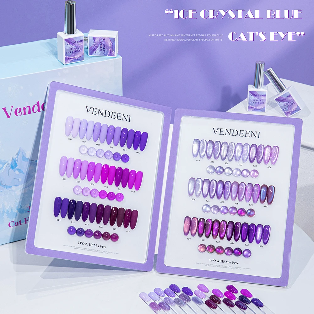 Vendeeni 36 Farben/Set Kristall-Katzenaugen-Gel-Nagellack Magnetischer UV-LED-Soak-Off-Gel-Lack Glasperlen Katzenaugen-Gel mit Display – Detail 29