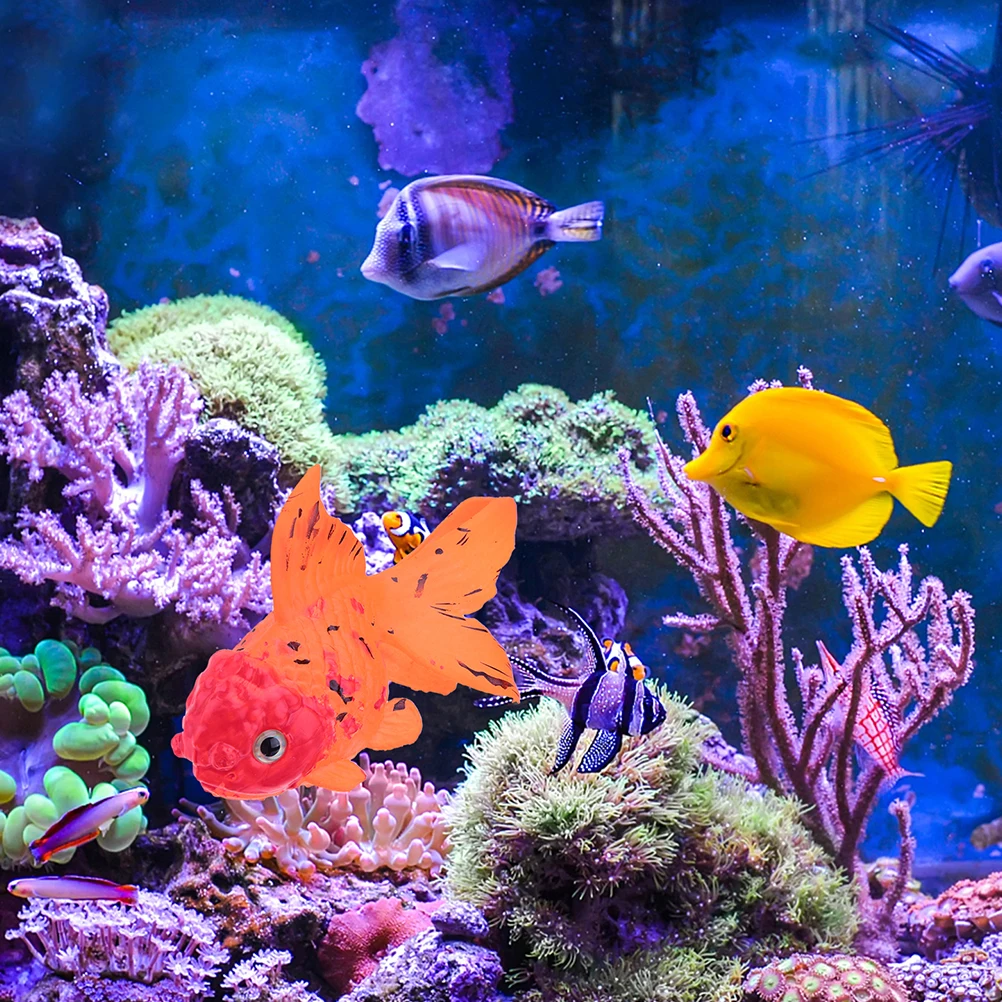 

2Pcs Artificial Goldfish Figures Luminous Realistic Fish Tank Decorations Visually Appealing Home Office Aquarium Decor