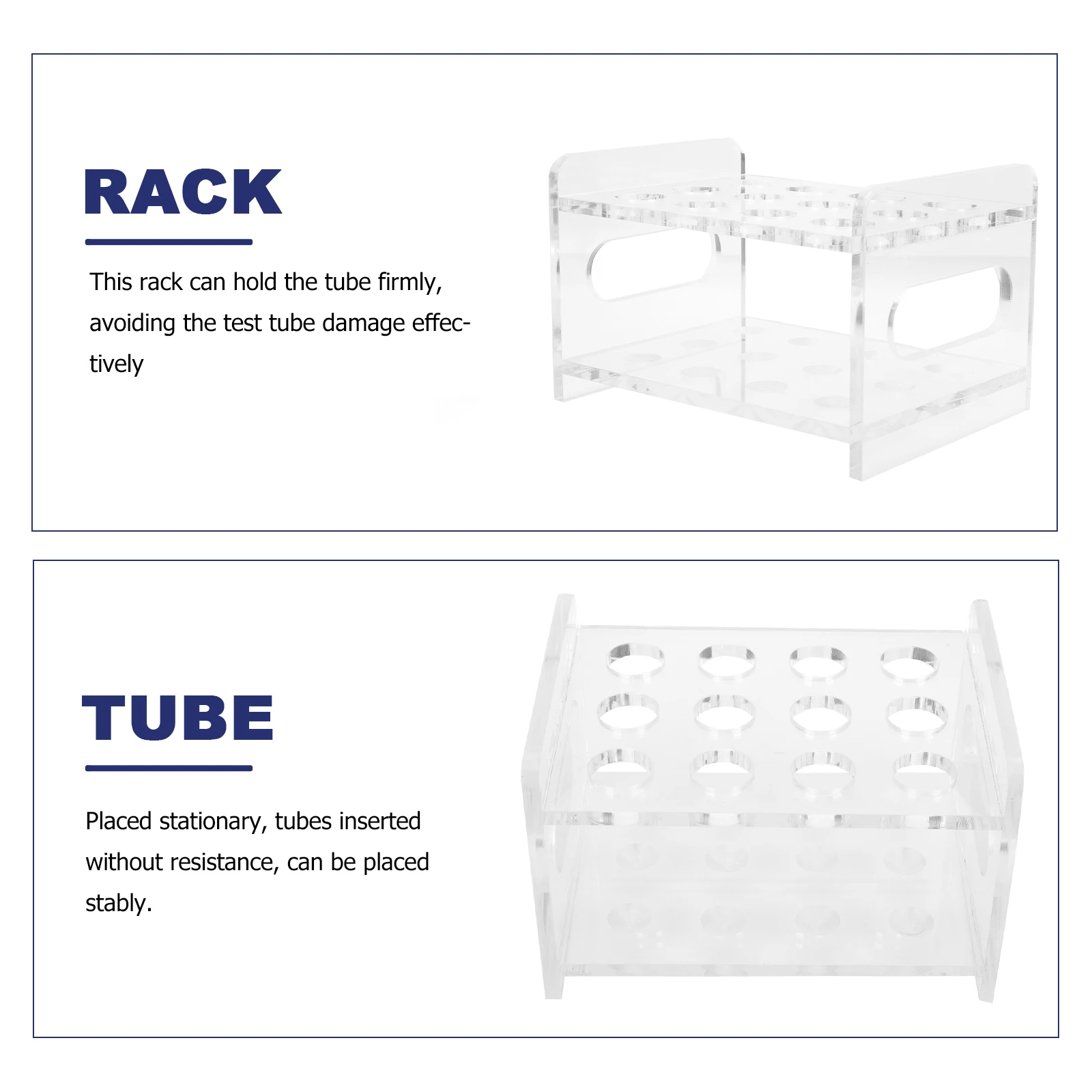 

Test Tube Rack Transparent Storage Organizer Laboratory Holder Acrylic