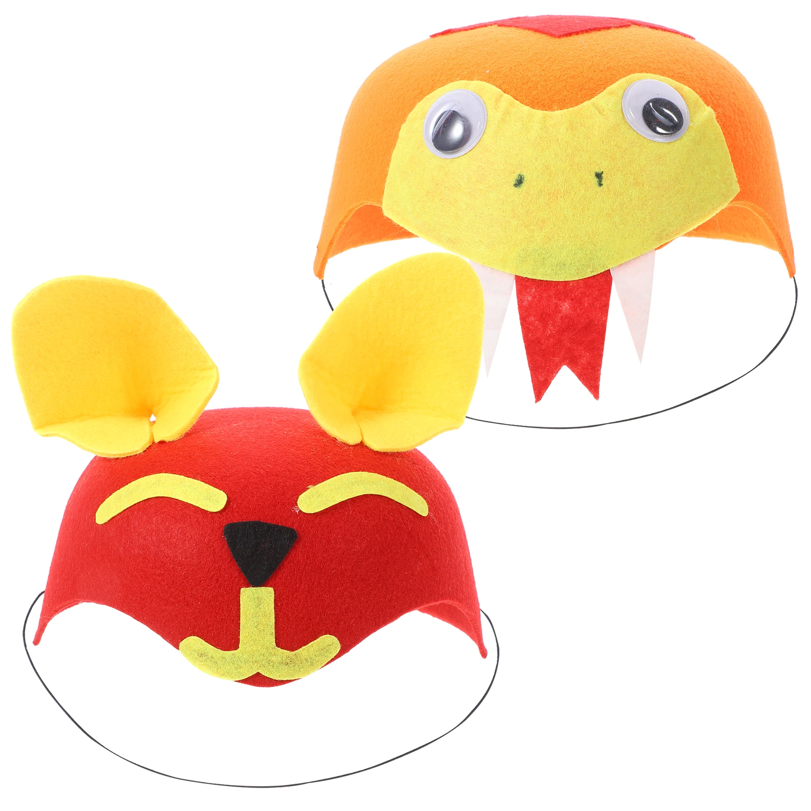 

2pcs Creative Halloween Hat Snake Fox Design Premium Fabric Comfortable Easy On Off Party Supplies For Kids Cosplay Stage