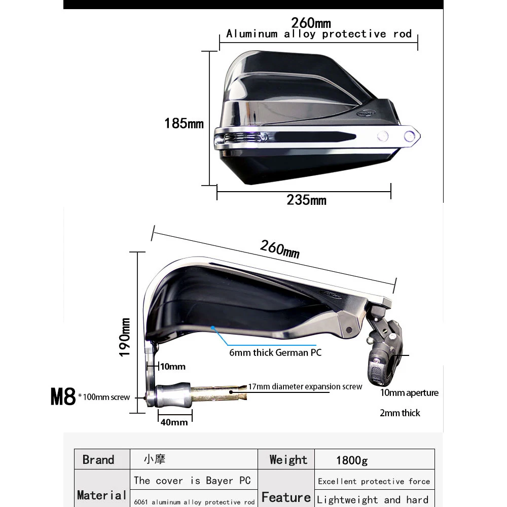 For Honda CB400X Handguard Aluminum CB400F Motorcycle Hand Guard Protection Handle Windshield Protector Accessories Universal