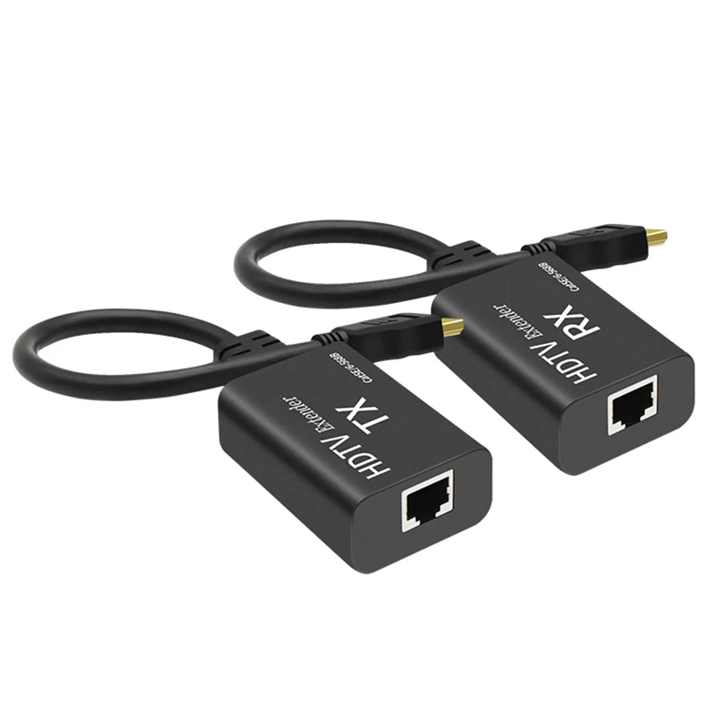 60M HDMI Extender over Single Cat5e/6 1080P HDMI to RJ45 Network LAN Extension Repeater Transmit with HDMI Cable & POC Function