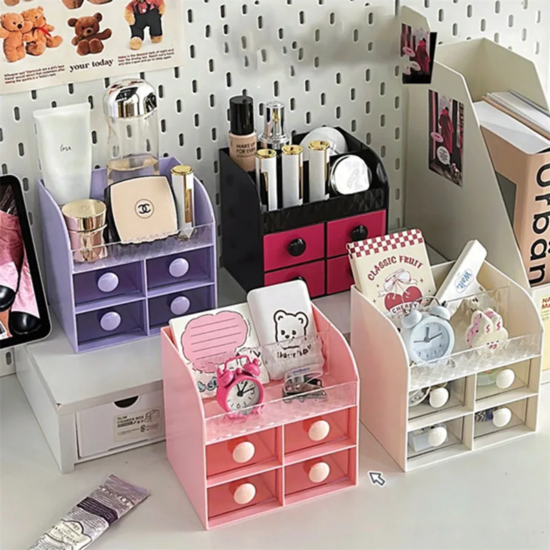 Cosmetic Storage Box Organizer Life Desktop Kawaii Cosmetic Makeup Brush Organizer Insert Lipstick Storage Rack Container Shelf