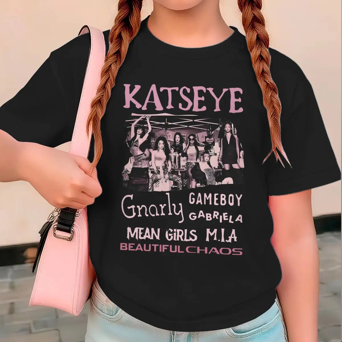 Youth Girl Cotton Streetwear Hot Katseye Print T Shirt Kids Summer Clothes Girls Short Sleeve T-Shirt Children's Fashion Tops view 2
