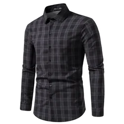 2023 Men's New Spring and Summer Long Sleeve  Shirt Fashion Trend   Stripes Thin Casual Men Clothing