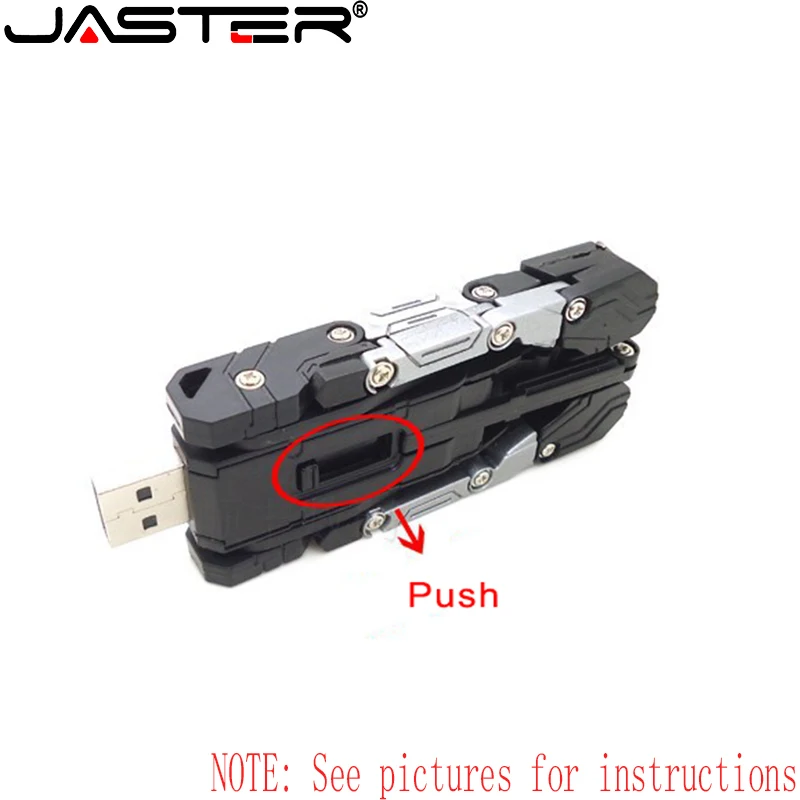 JASTER Toy Style USB Flash Drive 128GB Plastic Pen Drive 64GB Cartoon USB Stick 32GB Transformation Robot U Disk 8GB Waterproof