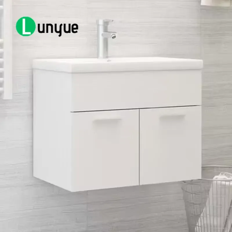 60cm Rectangular Wall Mounted Bathroom Vanity Cabinet Modern Engineered Wood Floating Sink Console Durable Easy Clean For