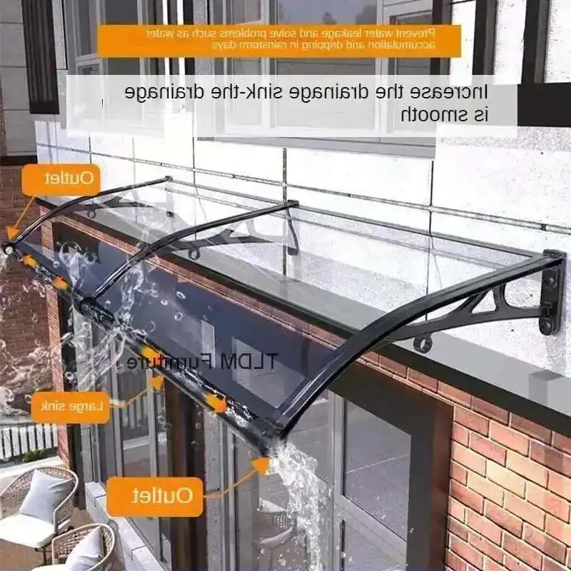 

Creative Thickened Outdoor Awning for Eaves Sun Protection Large Sink Metal Awning Modern Commercial Awnings for Coffee Shop