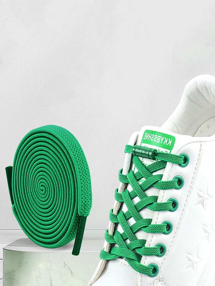 2 paires de lacets élastiques baskets sans cravate lacets de chaussures coloré Capsule serrure lacets sans attaches enfants adulte 0.6 cm lacet plat