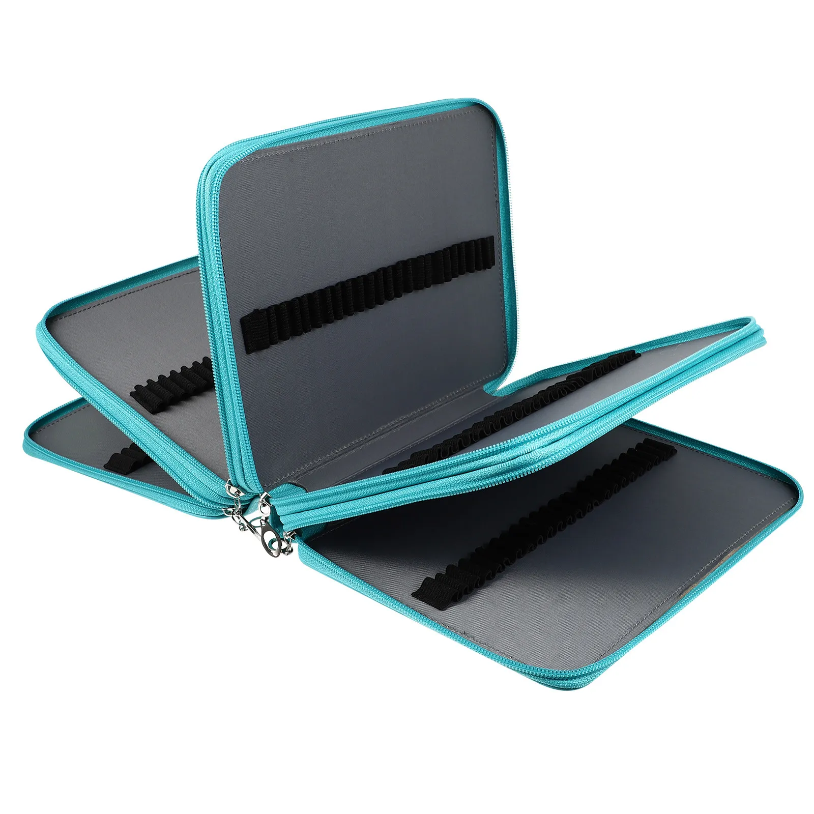 portable-art-pencils-pouch-pu-material-drawing-pencil-bag-large-capacity-multi-pocket-stationery-organizer-for-artists-students