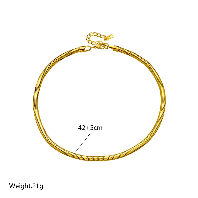 MEYRROYU 316L Stainless Steel Minimalist Metal Collar Gold Color Necklace For Women Jewelry Party Gift Bijoux Acier Inoxidable