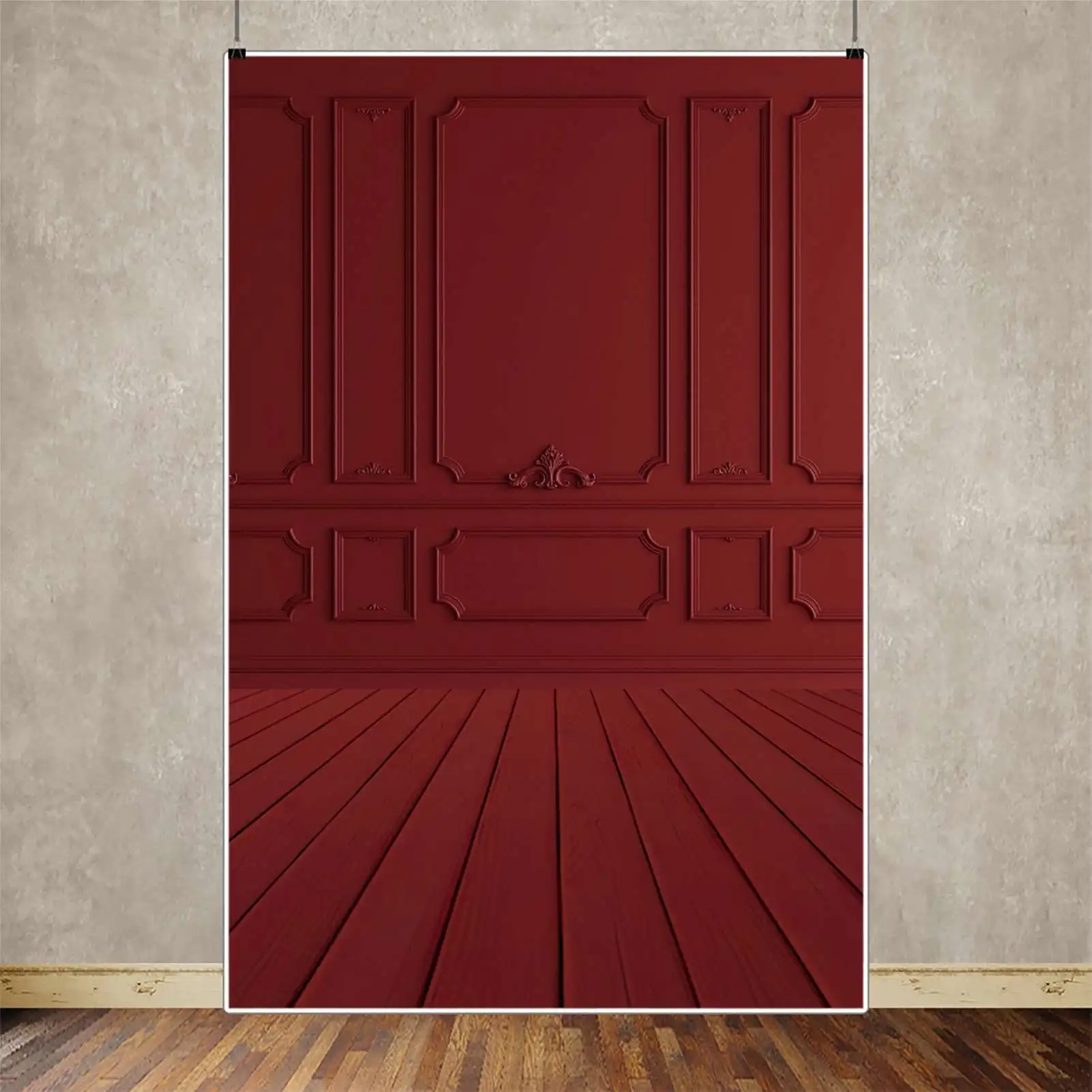 Red Photography Backdrop New Year Christmas Birthday Party Decoration Background Vintage Western Living Room Photo Wall Supplier