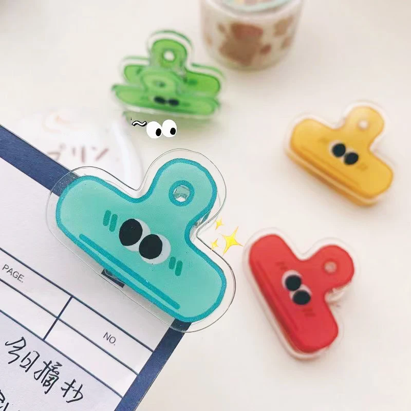 Double Sided Paper Clips Kawaii Smile Binder Clips Cute File Document Ticket Clamp Index Page Holder Office Binding Supplies