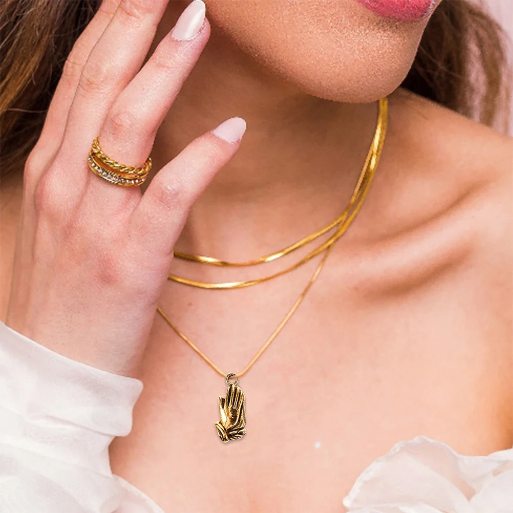 

20Pcs Durable Prayer Hands Pendants for DIY Jewelry Projects Necklaces Bracelets Craft Supplies Blessing Charms