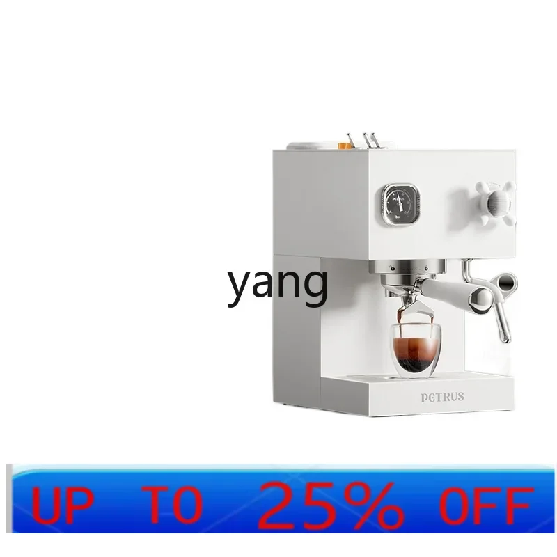 

CX PE3888 Straight white coffee machine double boiler semi-automatic small integrated milk foam American