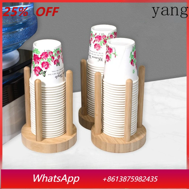 

LH disposable paper cup picker, coffee milk tea shop wooden cup storage rack
