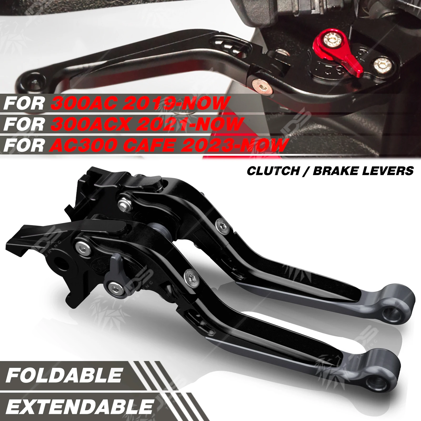 JDSTUNING For VOGE 300AC/300ACX/AC300 CAFE Clutch Lever Brake Lever Set Foldable Adjustable Handle Levers Accessories Parts
