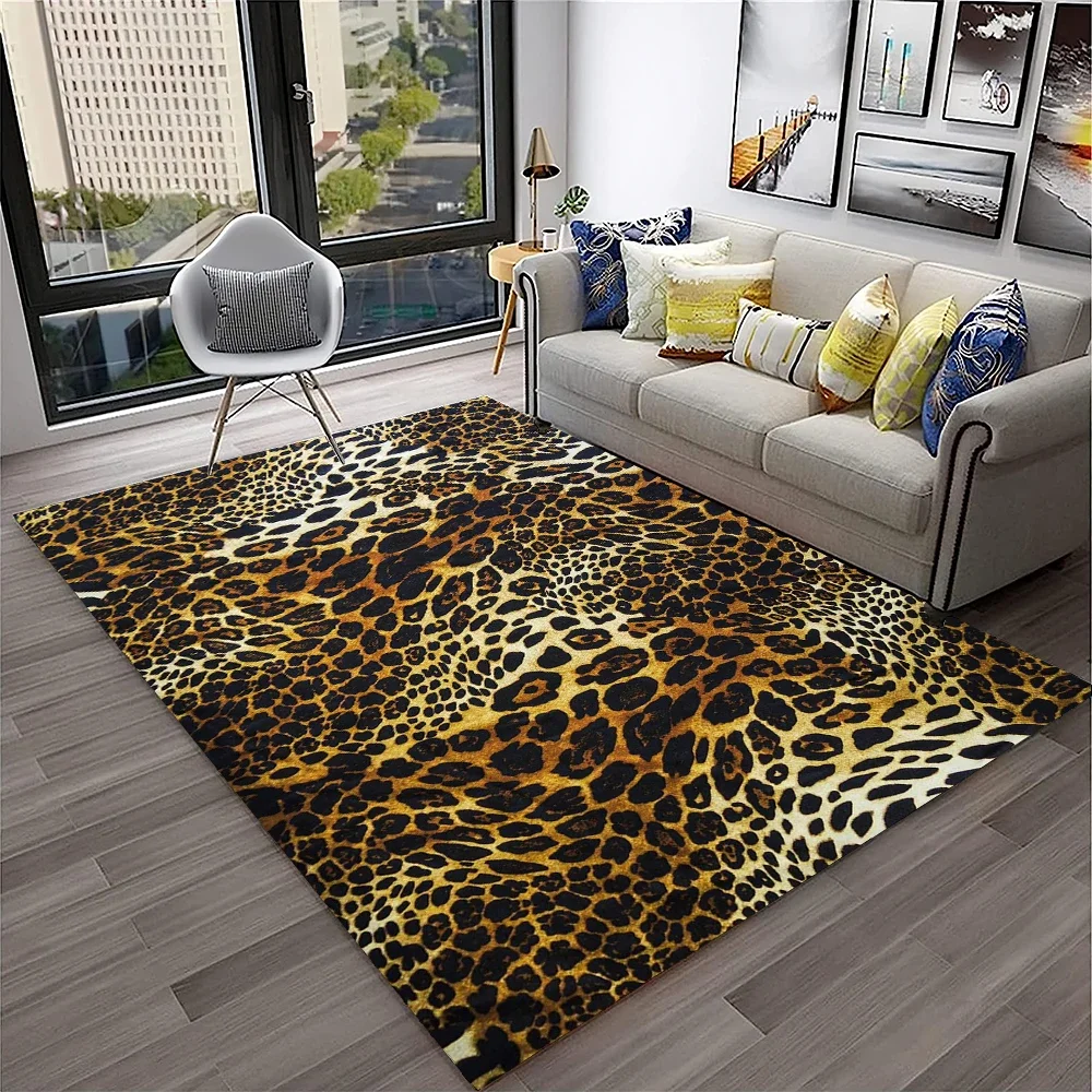 Wild Leopard Stripe Print Series Carpet Rug for Home Living Room Bedroom Sofa Doormat Decor,kid Play Area Rug Non-slip Floor Mat