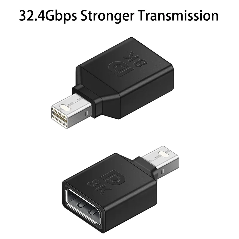 Displayport 1.4 إلى Mini DP Displayport مهائي كابلات محول القابس موصل 8K @ 60 هرتز HD فيديو لأجهزة الكمبيوتر المحمول العارض HDTV