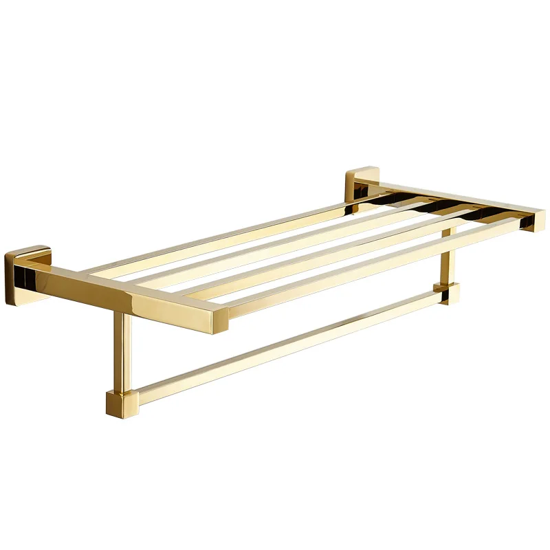 

All copper towel rack light luxury gold simple bathroom towel rack bathroom
