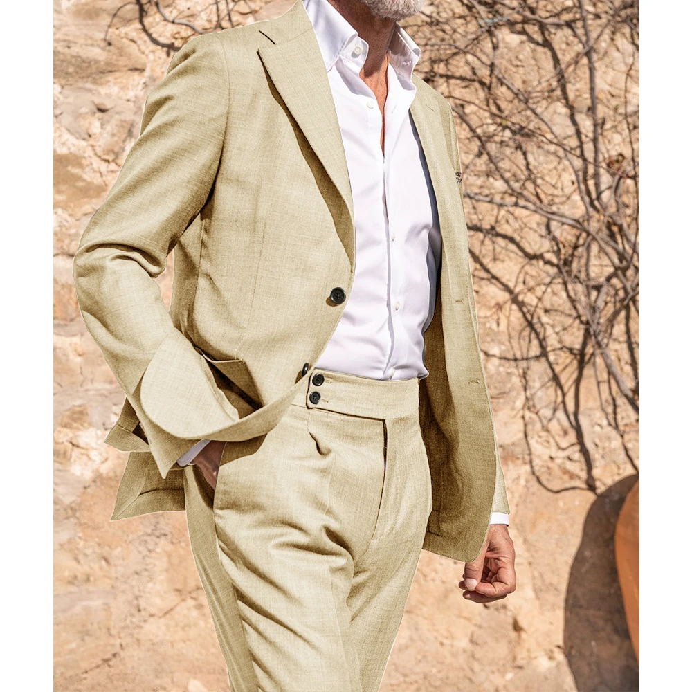 

Mens Suit Single Breasted 2 Piece Set Notch Lapel Slim Fit Comfortable Business Suit Elegant Formal Wear Stylish Casual Wedding