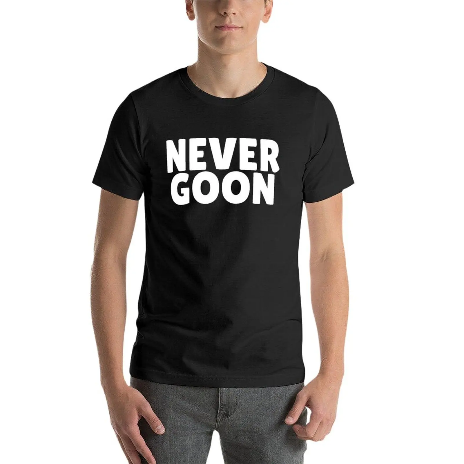 Camiseta de manga corta de anime para hombres, camisetas divertidas para fanáticos del deporte, NEVER GOON