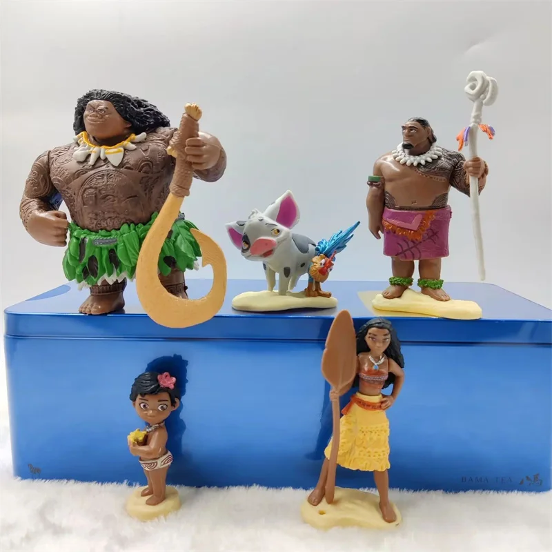 6 unids/set Disney película Moana figura muñecas conjunto Demigod Maui Moana mascota cerdo pollito figura de acción modelo regalo de Halloween