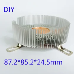 DIY CPU Heatsink 87.2*85.2*24.5mm Pure aluminium heat sink radiator for LED light COOLER cooling Cpu copper core radiator