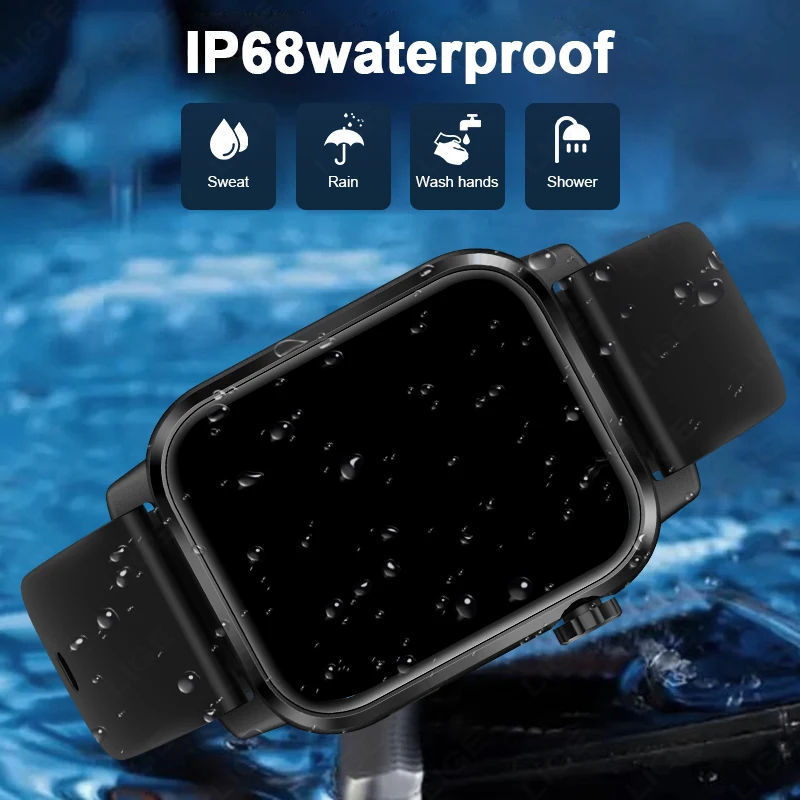 LIGE LED Flashlight 3D Dynamic Dial Smart Watch Waterproof Health Monitor Bluetooth Call Custom Watch Faces SmartWatch Men Women