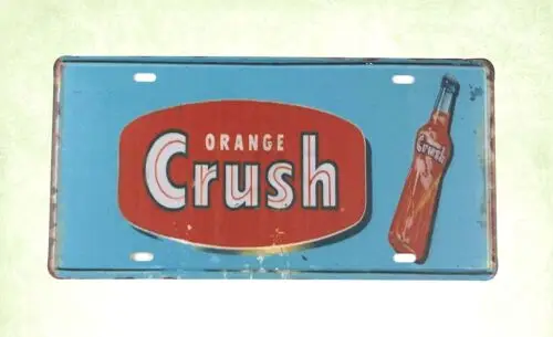 home goods decor Orange Crush Soda Drink tin sign