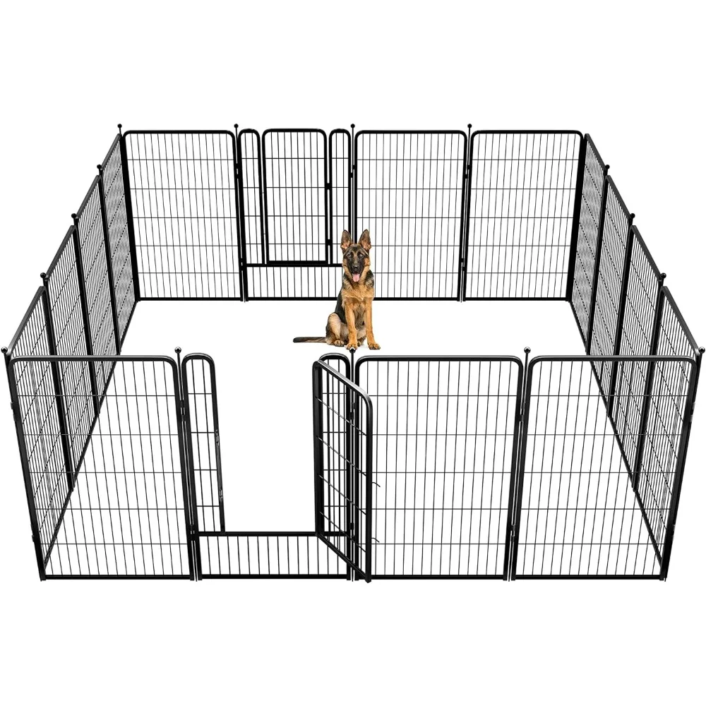 

Pet Door 45 Inch 16 Panels Dog Playpen for Yard RV Camping Cat Supplies Products Home Garden