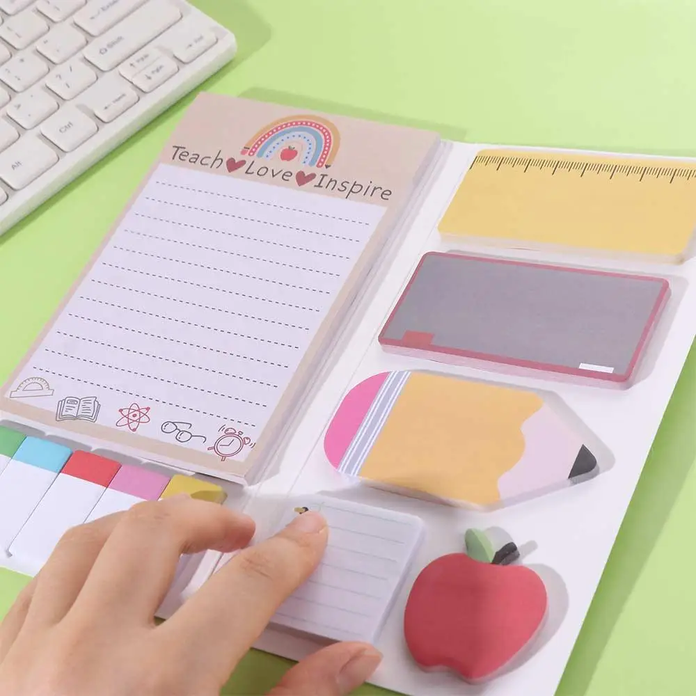 Teachers' Day Theme Teacher Sticky Notes To Do List Combination Sticky Note Pads Self-Stick Cute Cartoon Writing Memo Pads