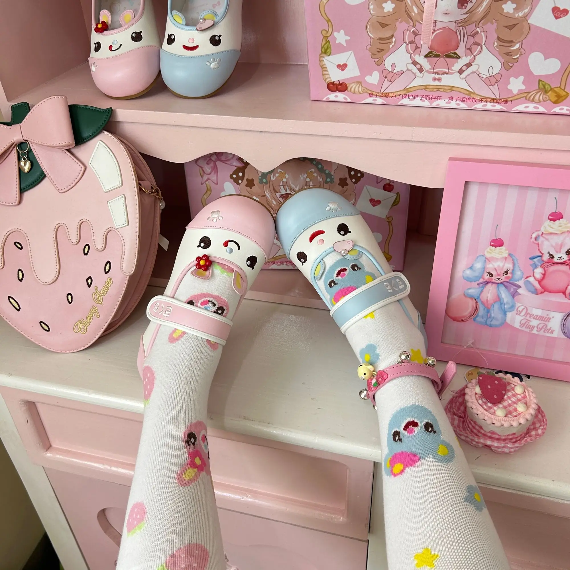 Japanese Cartoon Mp Jojifuku Lolita Flat Shoes Summer Autumn New Sweet Girl Cute Indoor Round-toe Shoes Y2k Accessories