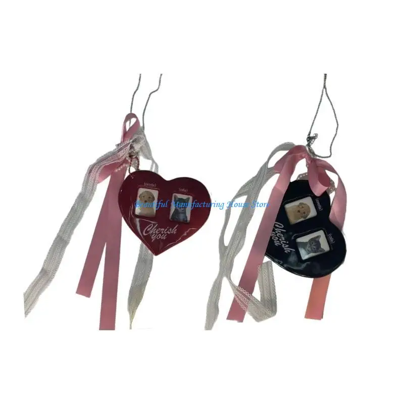 

E56A Big Heart Pendant Necklace Unique Chain Necklace Suitable for Various Occasion