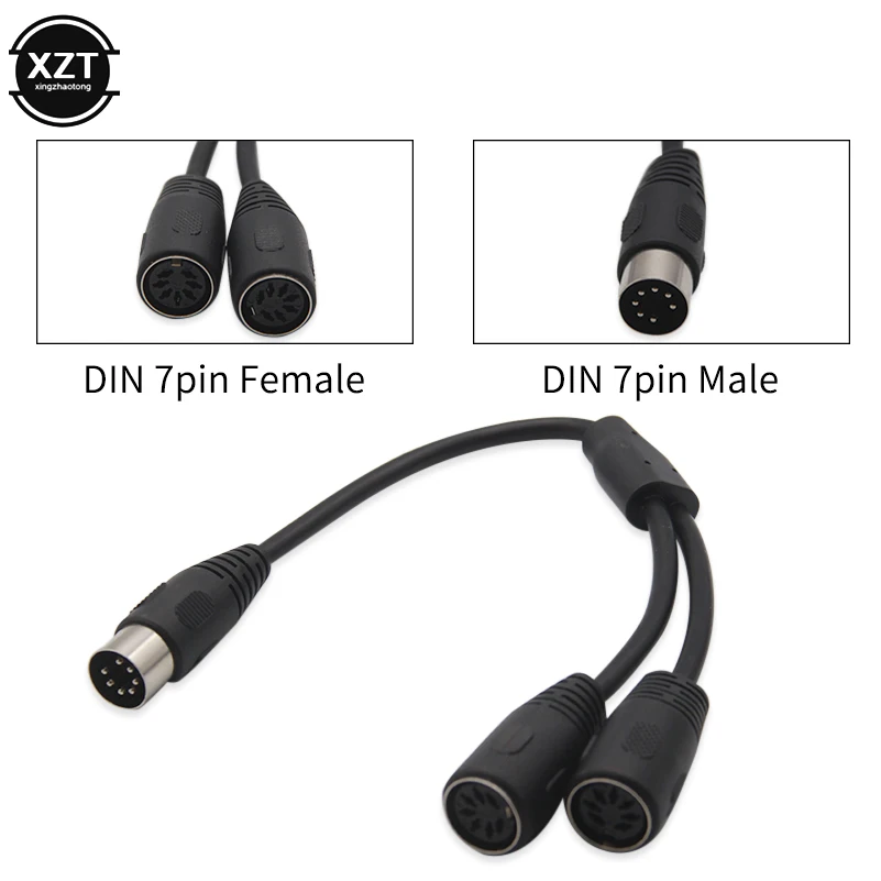 7 Pin Din Splitter Cable Din 7 Pin 1 Male to 2 female Jack Adapter Y Lead for Bang Olufsen Naim Quad Stereo Systems 0.3M