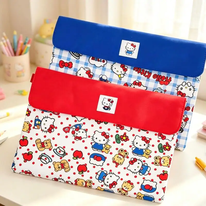 Sanrio Hello Kitty Storage Bag Kawaii Large Capacity Student Information File Bag Ins Korean Cartoon Anime Friend Birthday Gift
