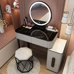 Vanity Desk Modern Dresser Table LED Mirros Household Bedroom toletta Density Board tavolo da trucco con mobili a specchio