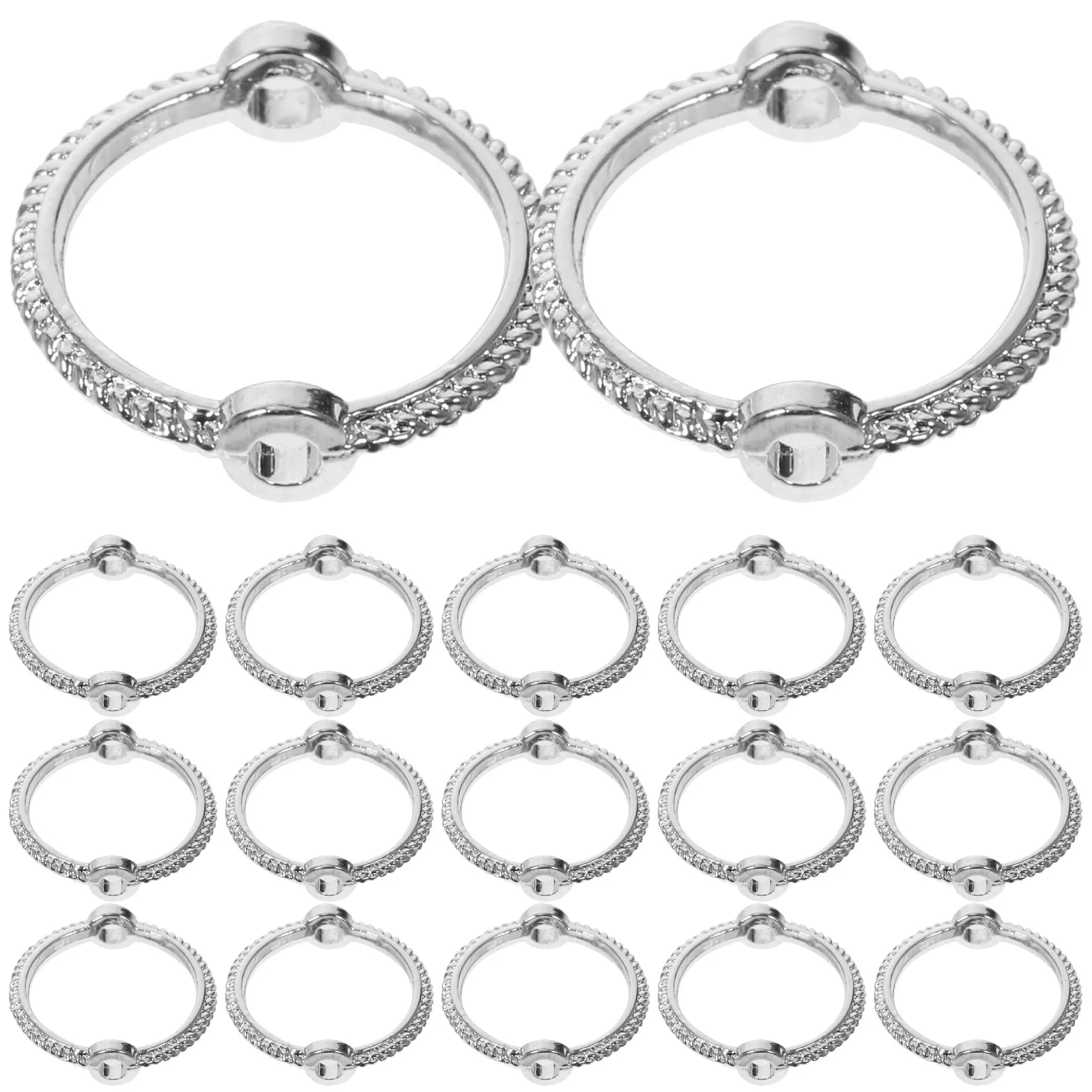 50Pcs Round Bead Frames Lead-Free Metal Circle Connectors for DIY Jewelry Making Necklace Bracelet Beading Craft Accessories
