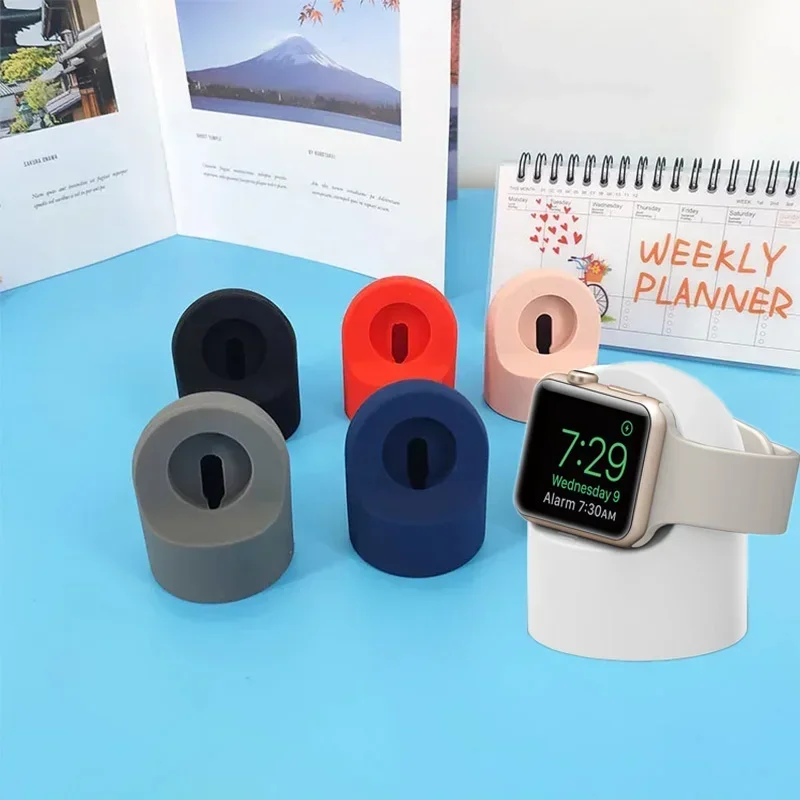 Charger Stand Mount Silicone Dock Holder for Apple Watch Series 6/5/4/3/2/1 44mm/42mm/40mm/38mm Charge