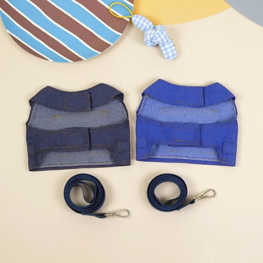 Adjustable Dog Cowboy Clothes Soft Breathable Dog Vest with Traction Rope Easy On and Off Puppy Harness for Small Medium Dogs