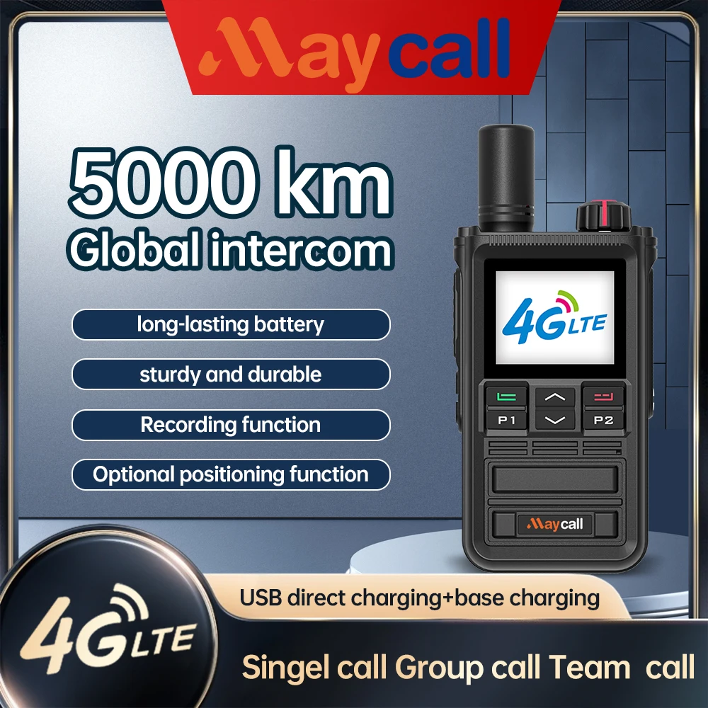 Maycall MC-690 Drop Shipping 5000km 2.4 Inch Wth Keypad Walkie Talkie Poc Radio with Global Sim Card Smart Esim Internacional