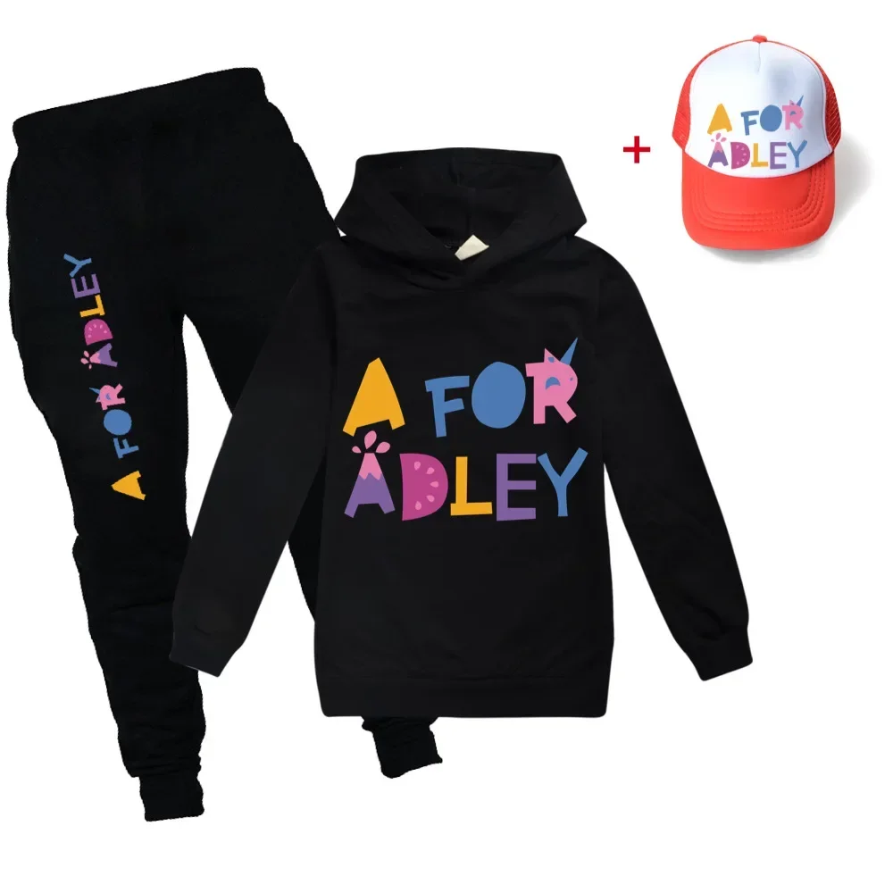 Cartoon Unicorn Hoodie Baby Boys Girls Sweatshirt A FOR ADLEY Kids Clothes Cotton Tracksuit Casual Hoodies Children Clothing Set