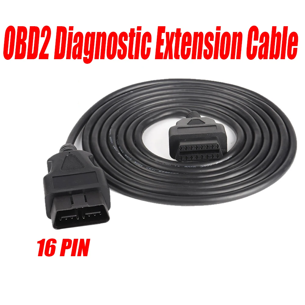 OBD2 Diagnostic Extension Cable 16 Pin Male To 16Pin Female OBD Connector for 12V 24V Diesel Gaslion Car ELM327 OBD Extend