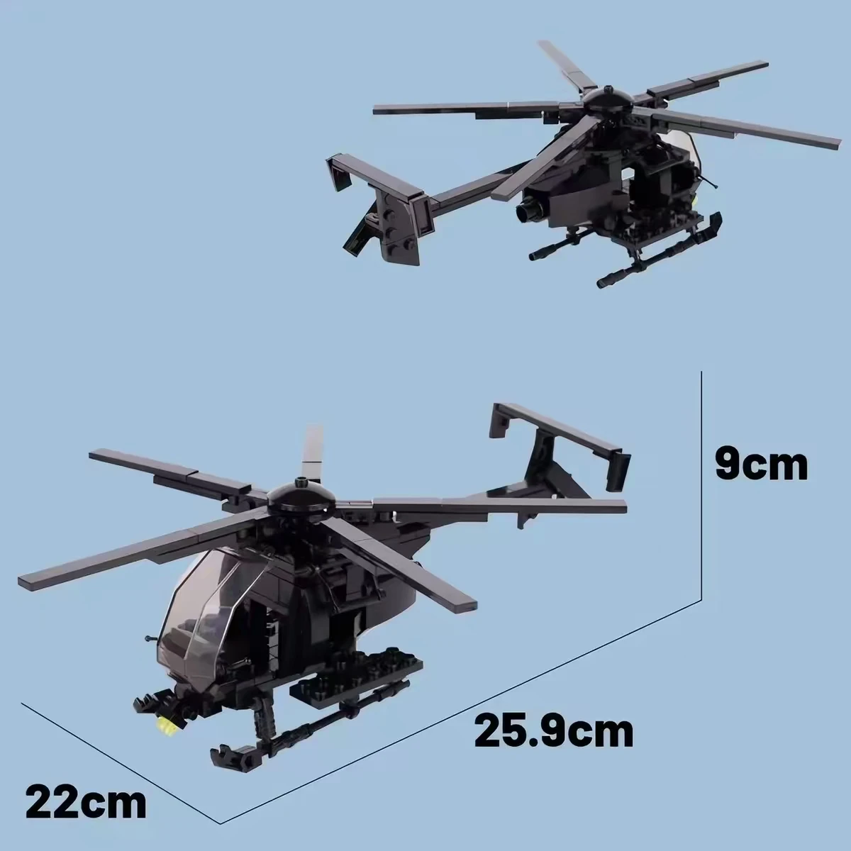Bird Helicopter Special Forces MOC Lego Military Anti-Terrorist Figures SWAT H-6 Assembly Toy Model