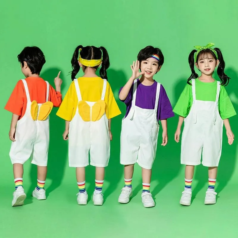Children's Performance Outfits Durable Polyester Cotton Blend for Girls Boys Primary School Graduation Kindergarten Dance Shows