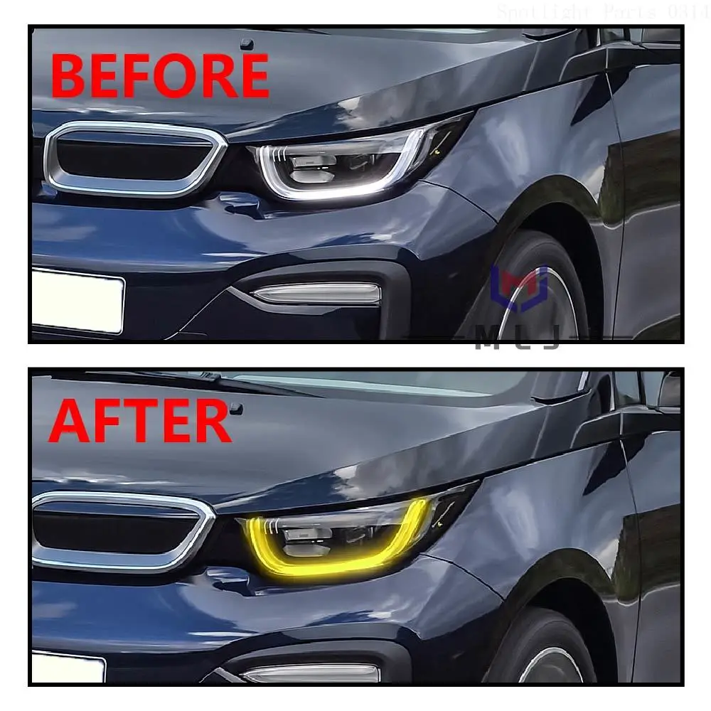 For BMW I3 I01 2018‑2021 Yellow LED DRL Angel Eye Module Headlight Daytime Running Light Source Unit OE 63118495579 63118495580